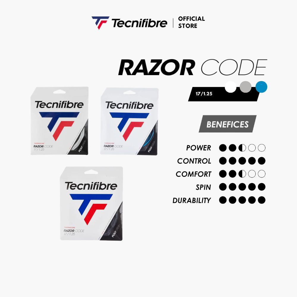 Jual Tecnifibre Tennis String RAZOR CODE 17/1.25 | Senar Raket Tenis ...