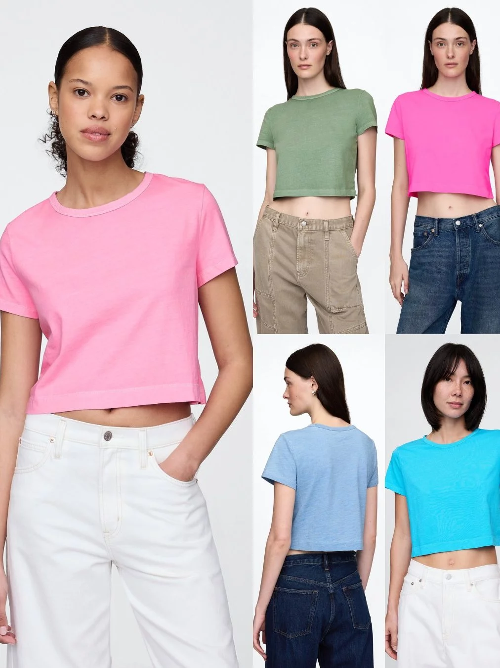 Kaos Lengan Pendek Wanita Bahan Katun Adem Model Crop Stylish  Women's Organic Cotton Vintage Crop T-Shirt - GP-2184