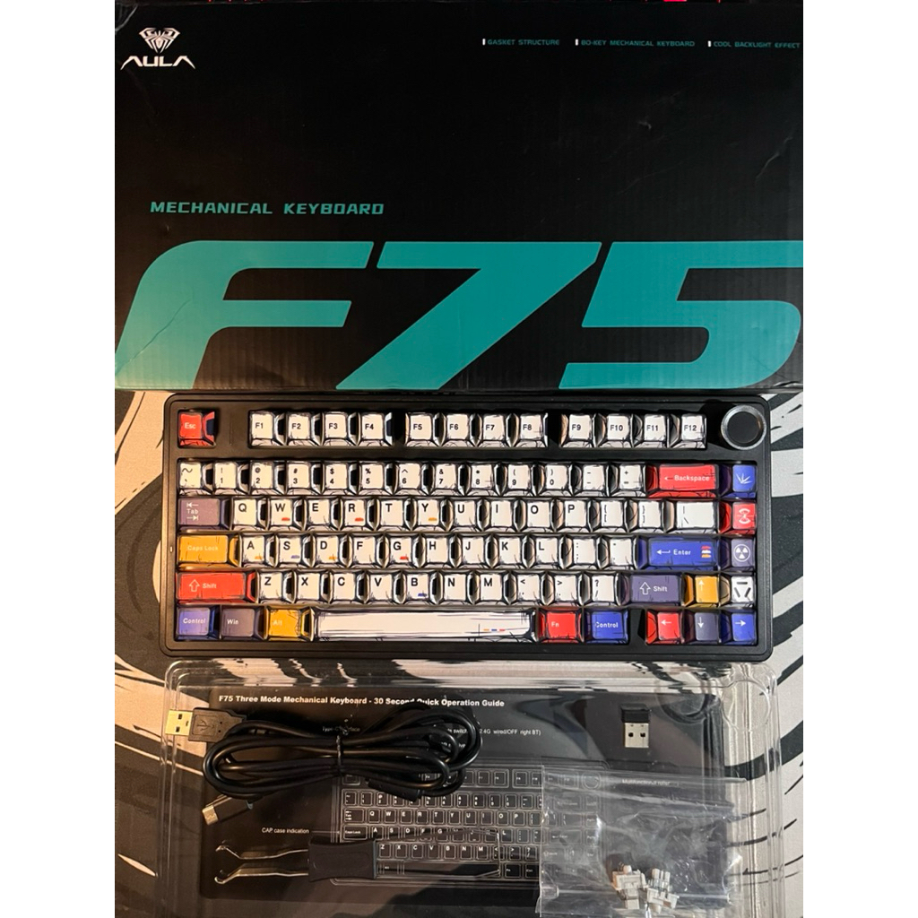 Jual Aula F75 Comic Wireless Mechanical Keyboard Gasket Mount With Knob ...