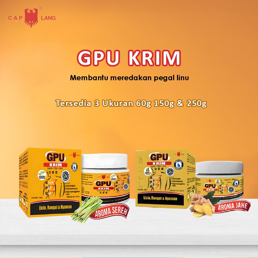 Jual Bisa COD Gpu Krim 60/150/250 Gram Balsem Gosok Pijat Urut | Shopee ...