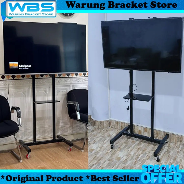 Jual Breket Stand Tv,Bracket Standing tv Roda universal 65 60 55 50 45 ...
