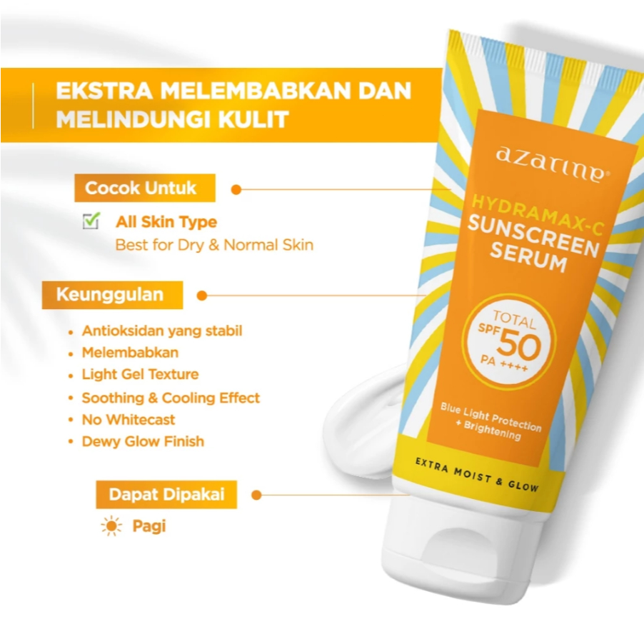 Jual Azarine Sunscreen [Gel] Hydrasoothe SPF45 PA+ 50ml / Hydramax-C ...