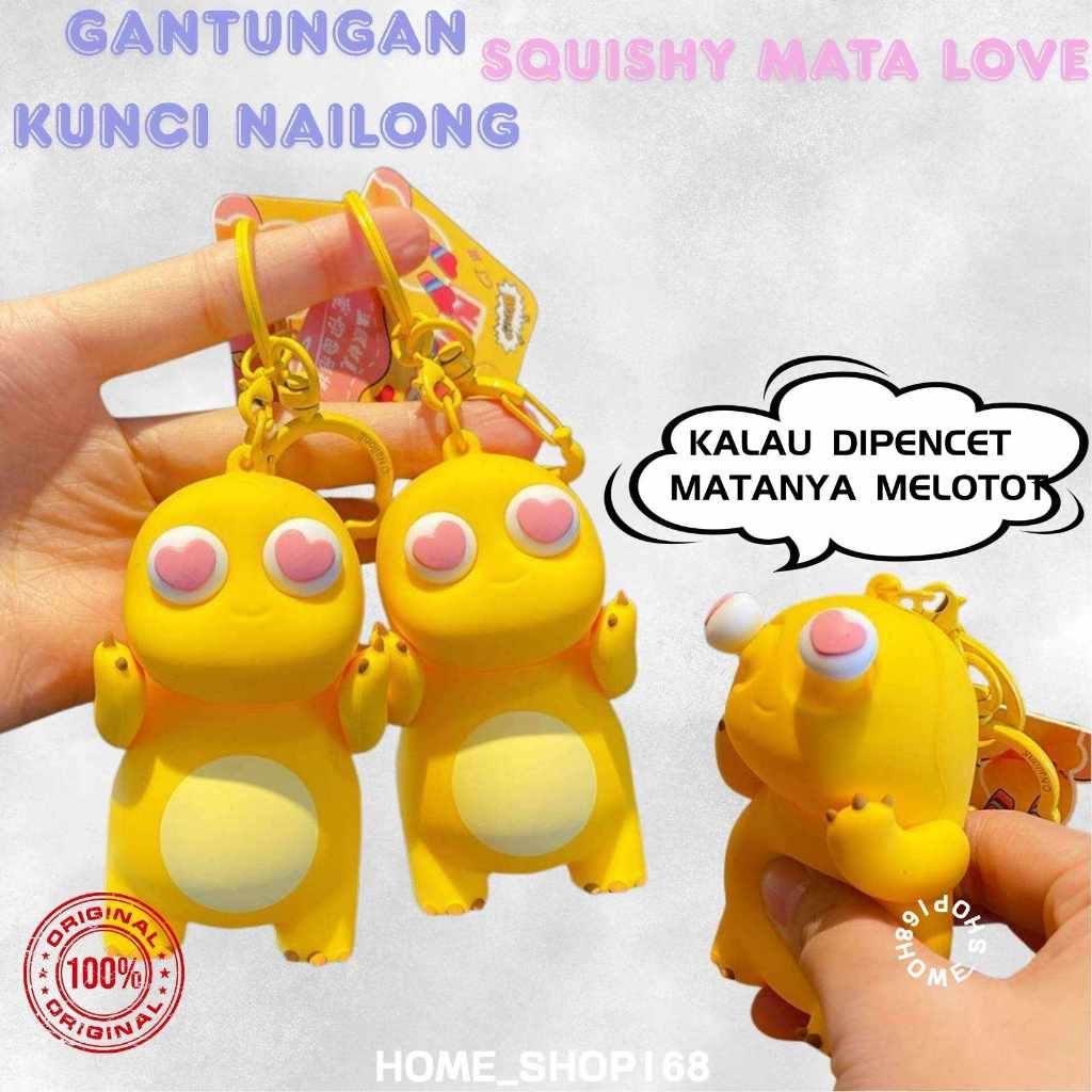 Jual Gantungan Kunci Squishy Nailong Mata Love Keychain Squishy Dino ...