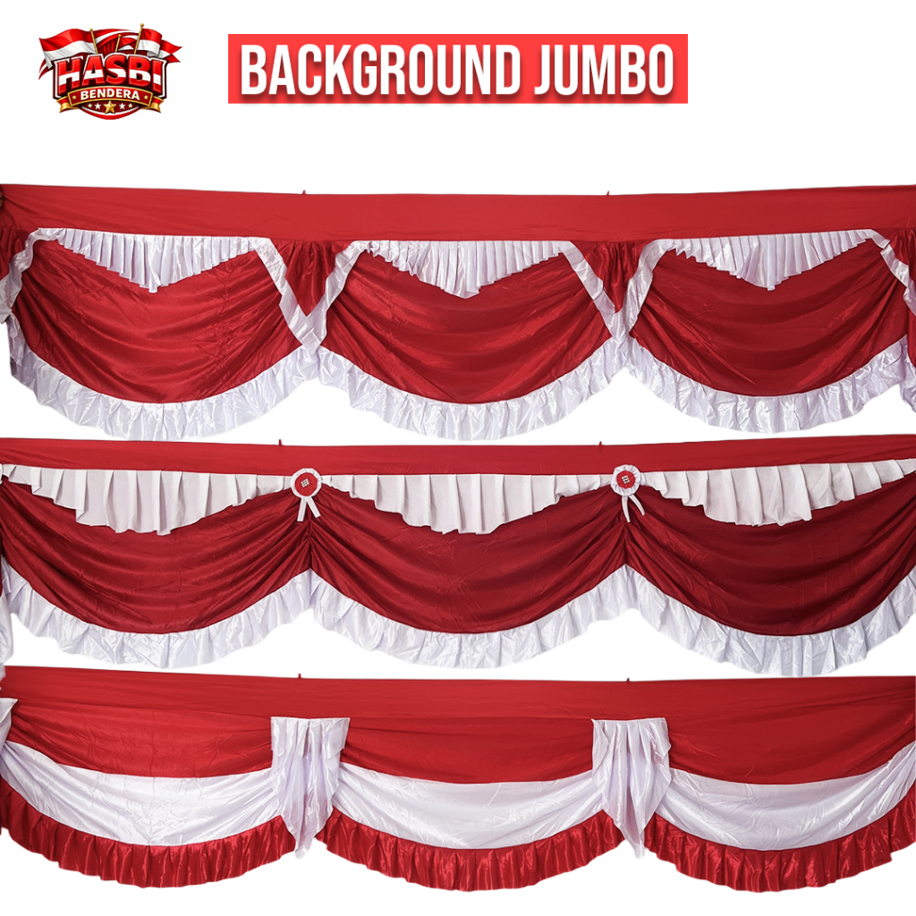 Rumbai Merah Putih Jumbo Dekorasi 17 Agustus Untuk Pagar & Tenda