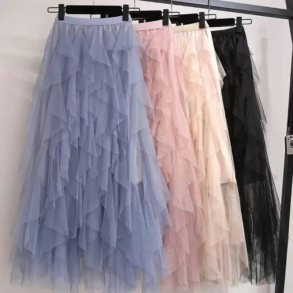Jual ( LUXOYEZ ) BISA INSTANT | Korean Cake Skirt Tutu 4 Layer Rok Tutu ...
