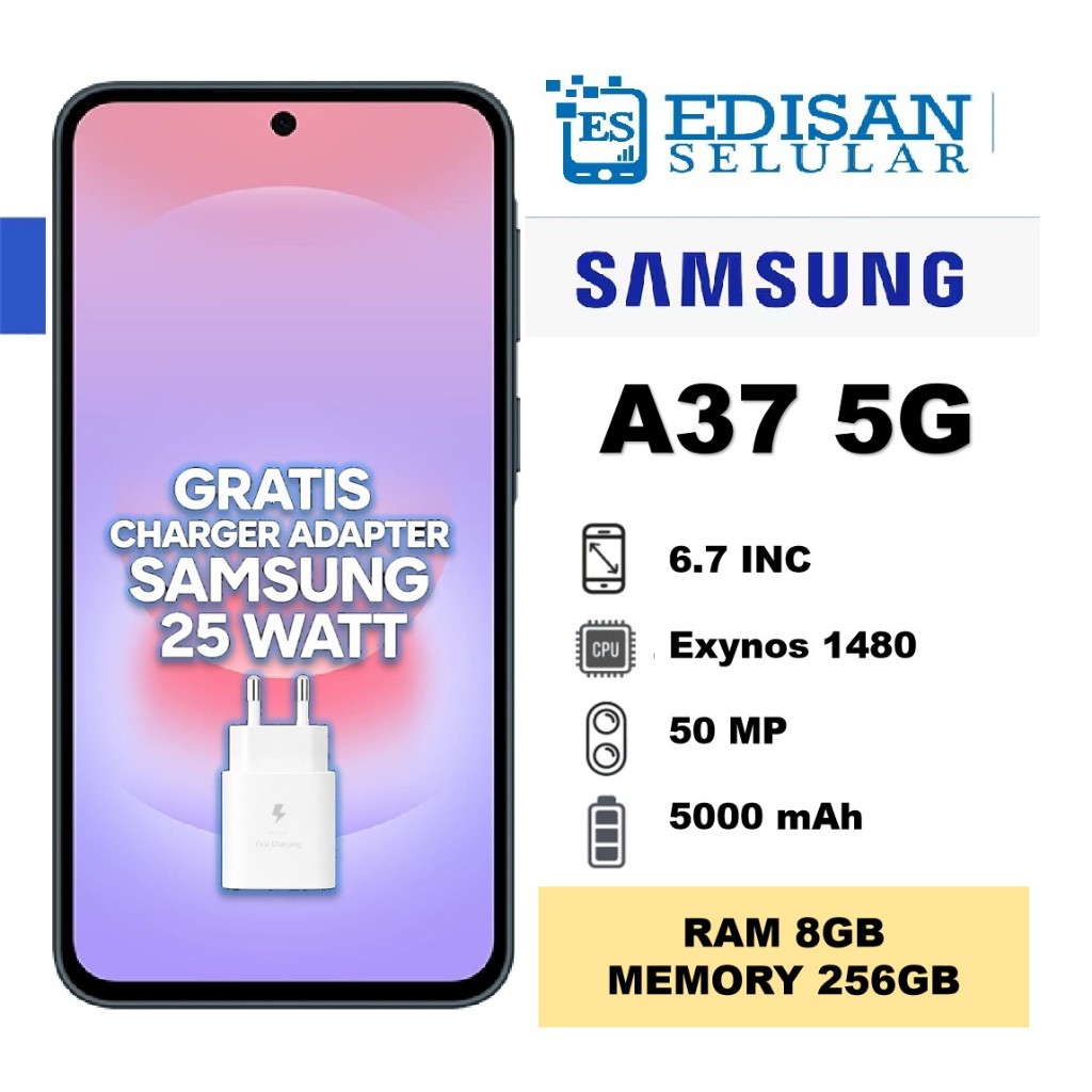 Samsung Galaxy A37 5G [8/128GB] [8/256GB] + CHARGER | Garansi Resmi