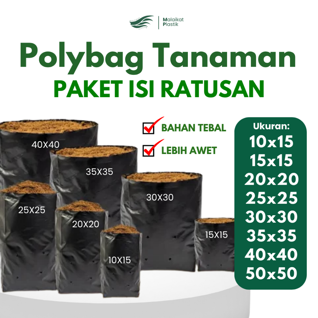 Polybag Tanaman Paket Isi Ratusan Lembar Tebal Kuat Murah