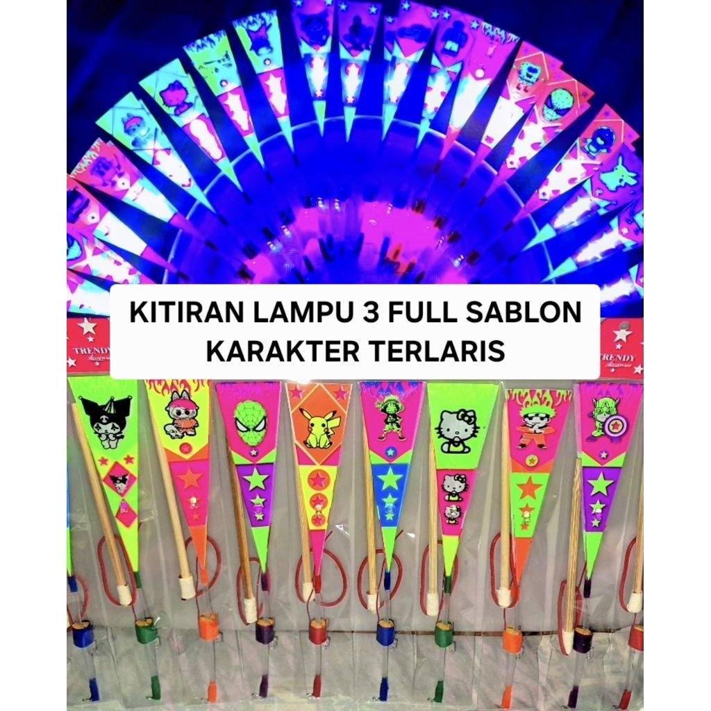 Jual kitiran lampu 3 full sablon bahan fiber | Shopee Indonesia