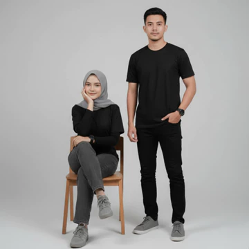Kaos Polos Pria Kaos Oblong Tebal Lengan Pendek Pria T Shirt Cotton Combed PE Round Neck