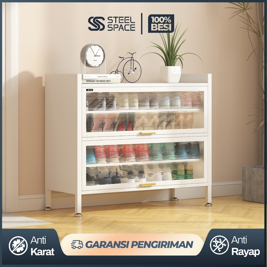 Jual STEEL SPACE Rak Sepatu Besi Kuat Tebal Lemari Sepatu Susun ...