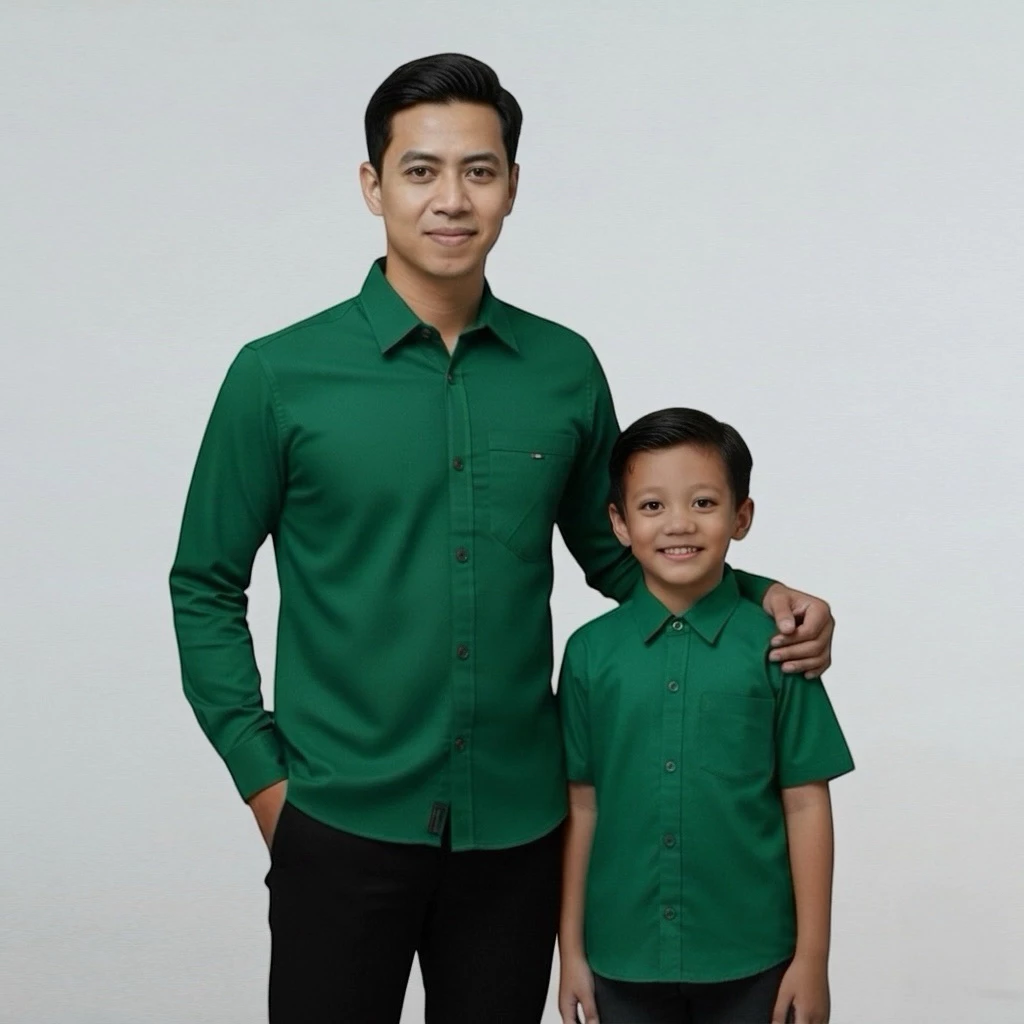 Kemeja Ayah dan Anak Couple Bahan Sigaret