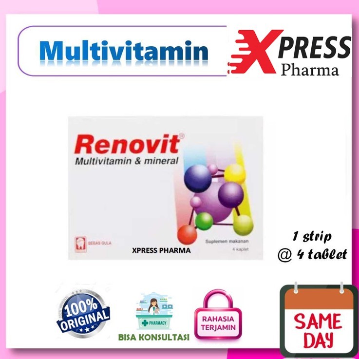 Jual XPRESS ! Renovit Vitamin Strip 4 tablet Renofit | Shopee Indonesia