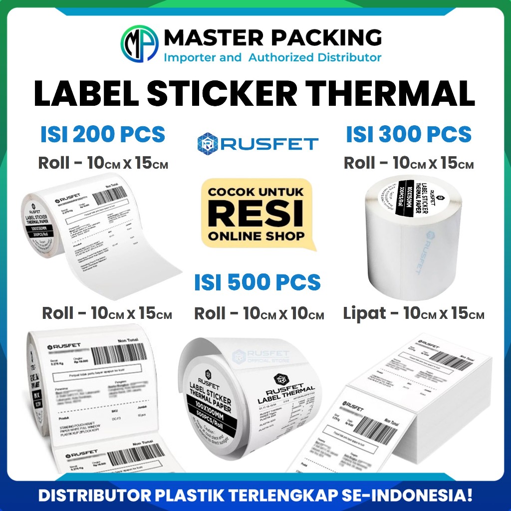 Jual Kertas Stiker Label Termal / Sticker Thermal Paper Printer Resi ...
