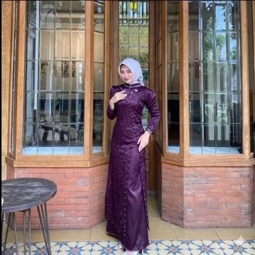 ZAFIRA Dress Pesta Wanita Brokat Payet Elegan Mewah Untuk Kondangan Acara Resmi