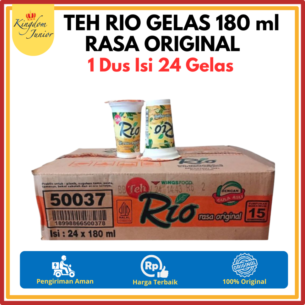 Jual Teh Rio Gelas 180 ml Original 1 Dus Isi 24 Gelas Teh Kemasan ...