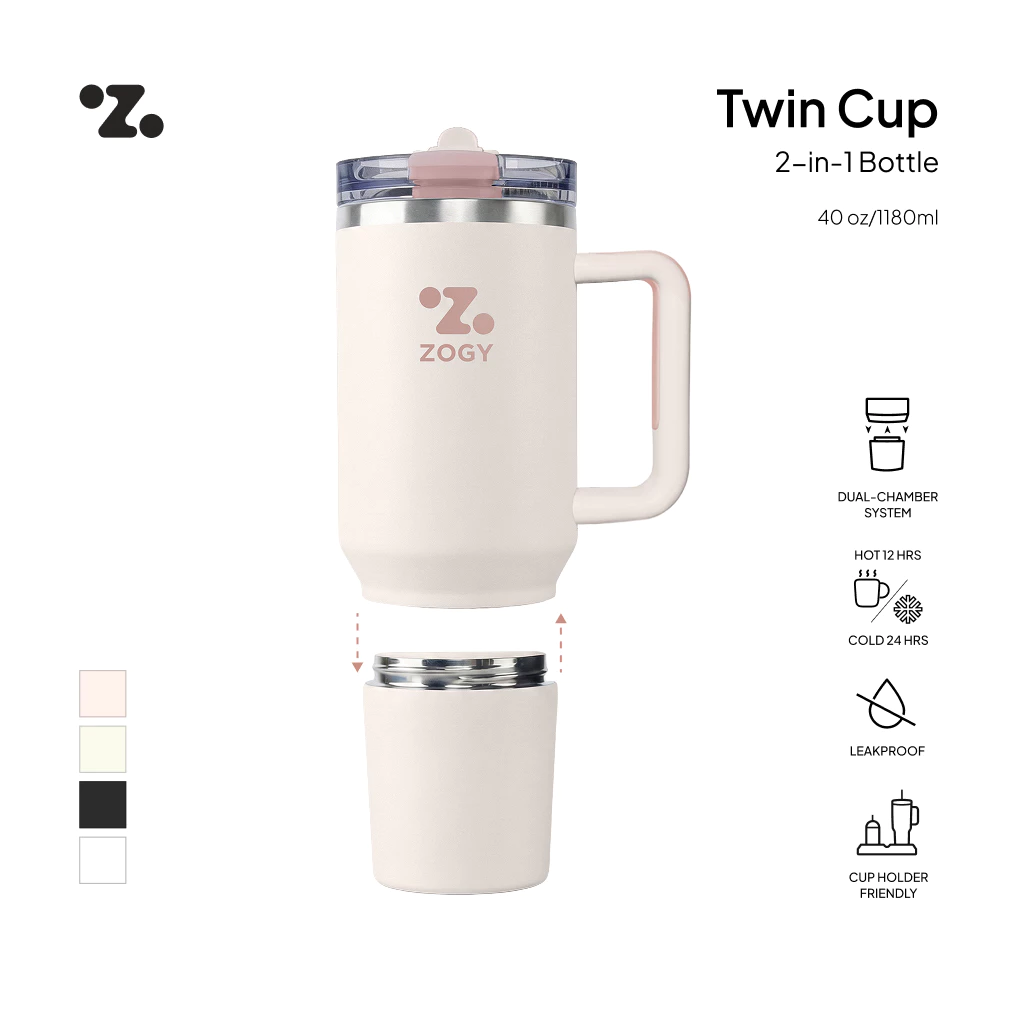 Review Tumbler Premium ZOGY Twin Cup 2-in-1