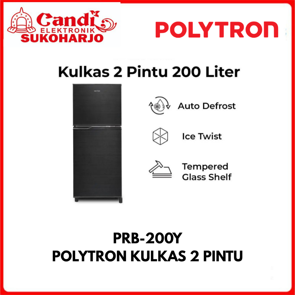 Jual POLYTRON | Kulkas 2 Pintu | Kapasitas 166 Liter | PRB-200Y ...