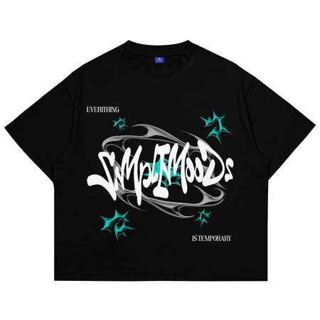 3. Kaos Oversize Boxy Tee Unisex Temporary Black