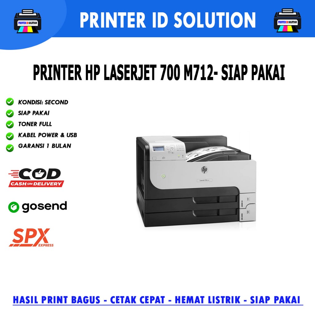 Jual PRINTER HP LaserJet Enterprise 700 M712 A3 MONO | Shopee Indonesia