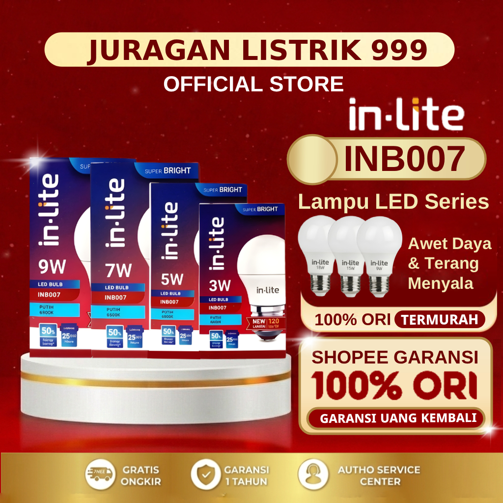 Jual Inlite INB007 Lampu LED Bulb 9W 11W 12W 15W 100% Original Resmi ...