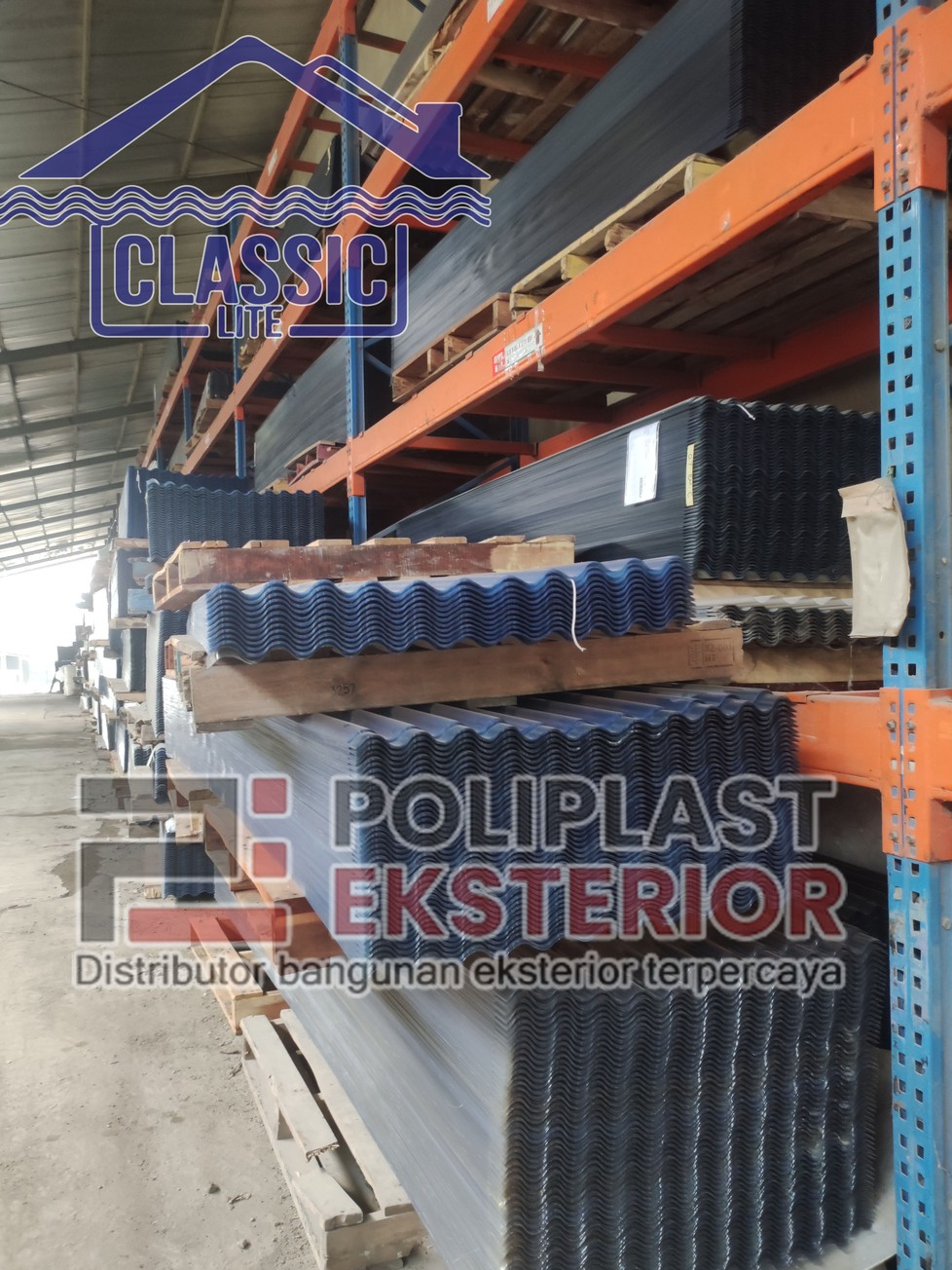 Jual Atap Seng Fiber Gelombang Transparan Biru Muda tebal 0,8mm lebar ...