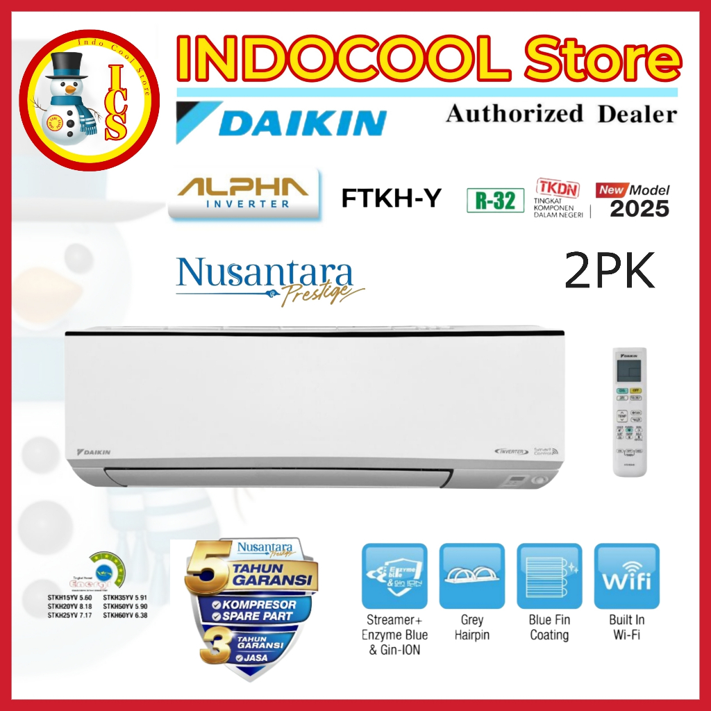 Jual Daikin Ac Alpha Inverter 2pk FTKH50-YV (Wifi) - R32 Bluefin ...