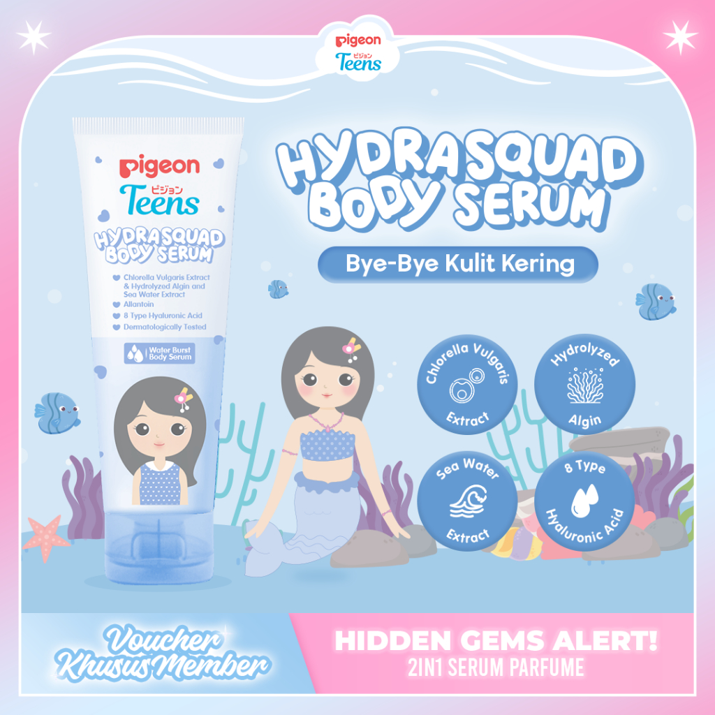 Jual Pigeon Teens Hydra Squad Body Serum 100ml Body Serum Remaja| Body ...