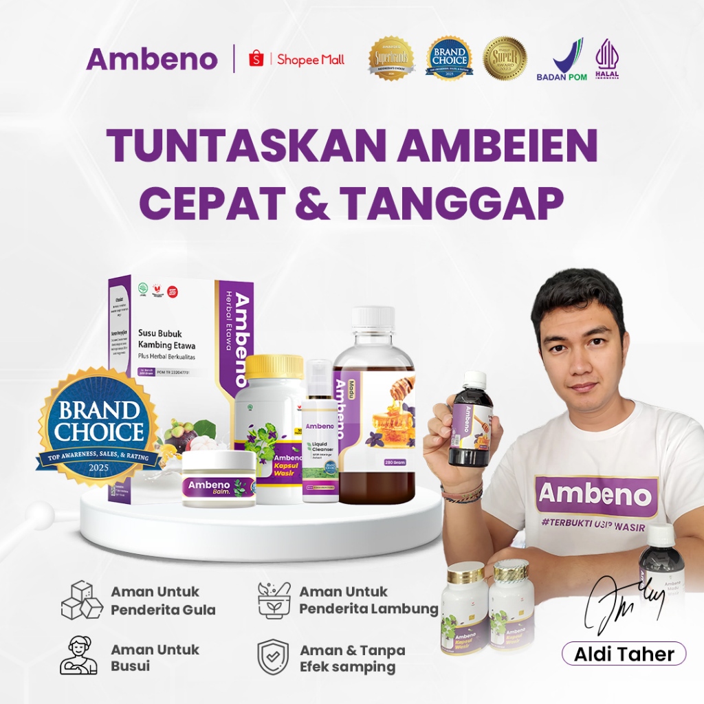 AMBENO Obat Ambeien Tanpa Operasi Atasi Sembelit dan Wasir Kronis