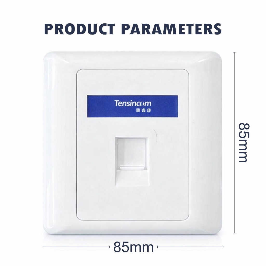 Jual TENSINCOM Wall Face Plate Lan RJ45 2 Port Modular + Outbow Box ...