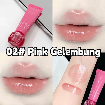 Gege Bear Lip Gloss Essence Pelembab Bibir 7 Warna Lip Tint Tahan Lama Glossy Licin Waterproof