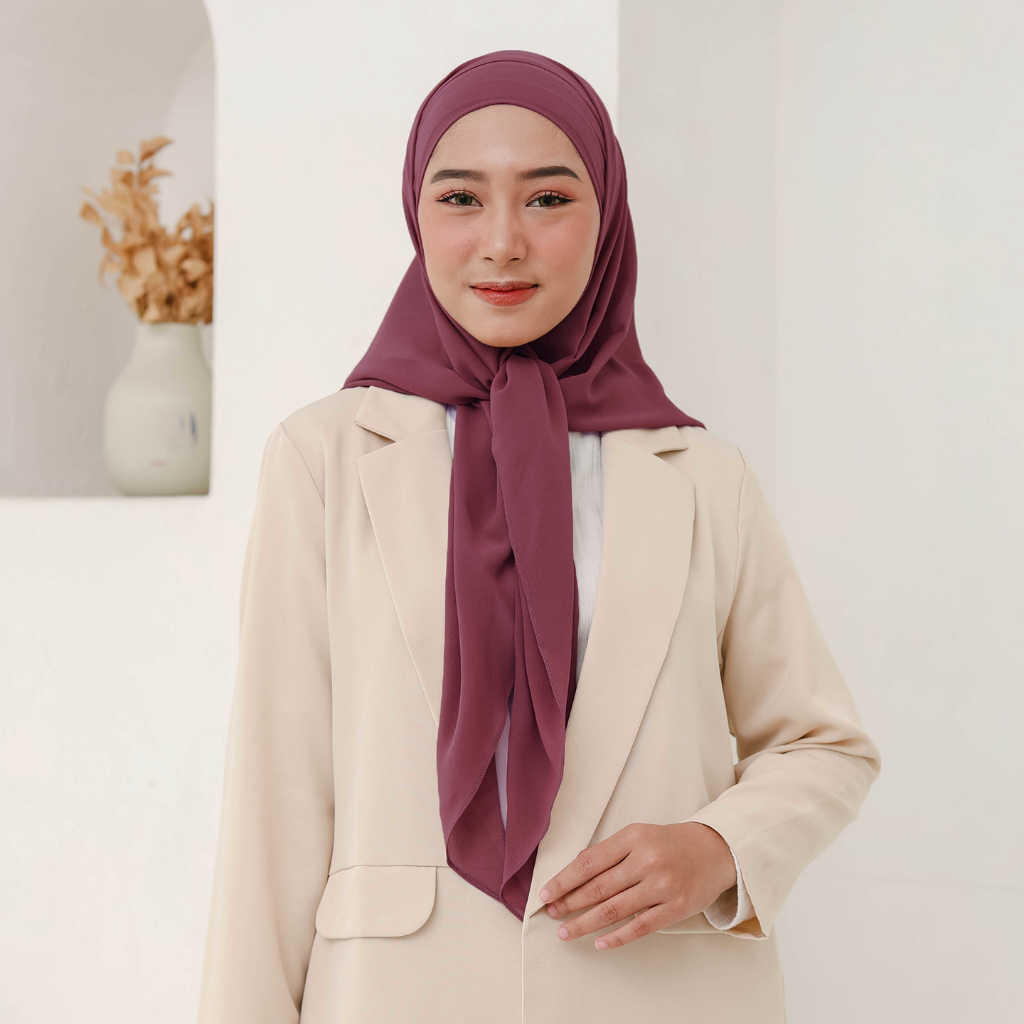 Hijaberies Olivia Square Instan Hijab Segiempat Instan Bandana Oval Malay