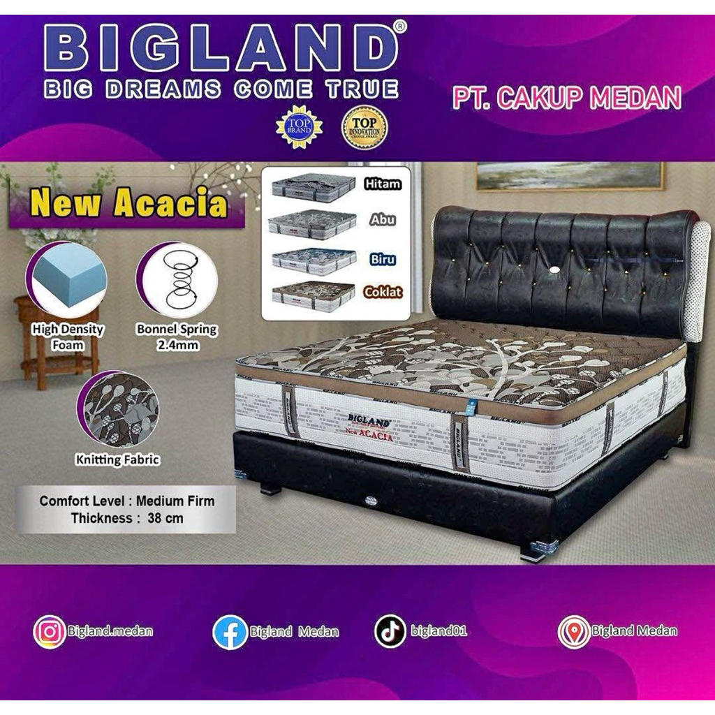 Jual SpringBed BigLand New Acacia Tebal 38 cm 180 x 200 | Shopee Indonesia