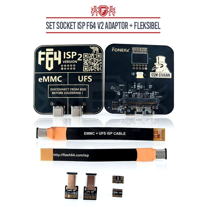 Jual Set Socket ISP F64 V2 Adaptor Plus Fleksibel | Shopee Indonesia