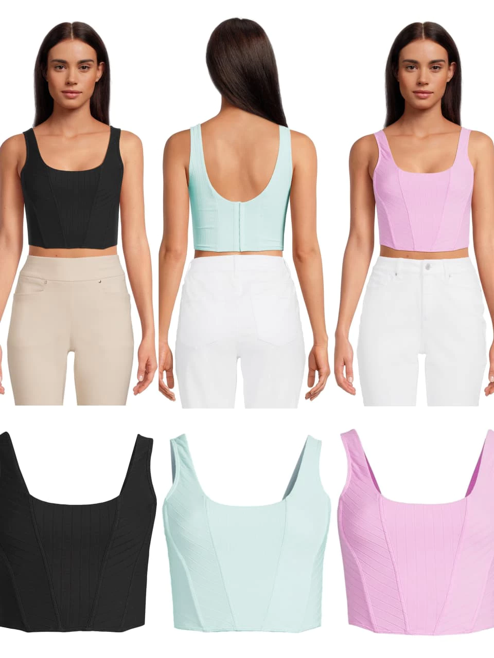 Korset NB Ribbed Super Soft - No Boundaries Ribbed Square Neck Bustier - 5398