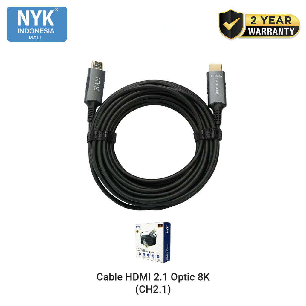 NYK CABLE (CH 2.1) HDMI 2.1 8K OPTIC UHD - Active Optical Cable 20 Meter COD (5)