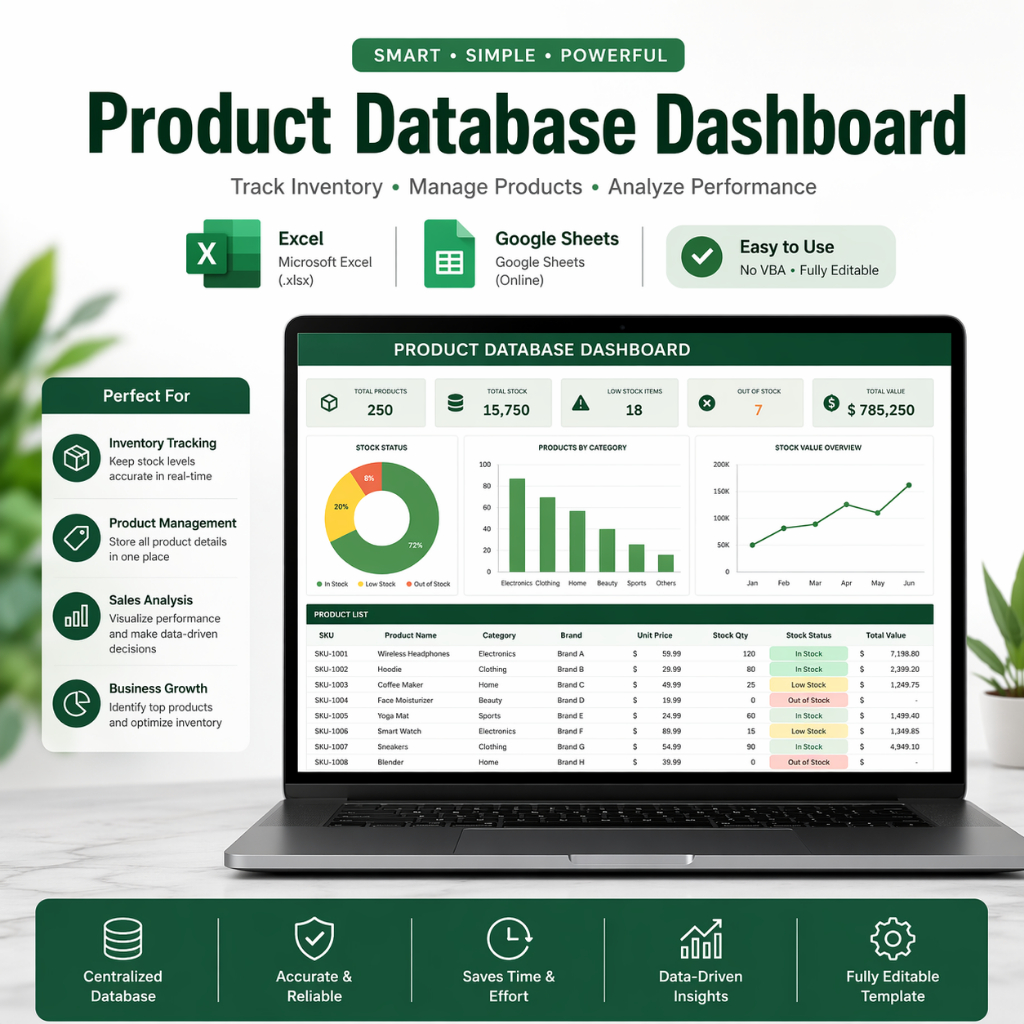 Jual Template Inventory Management Excel - Database Produk, SKU Tracker ...