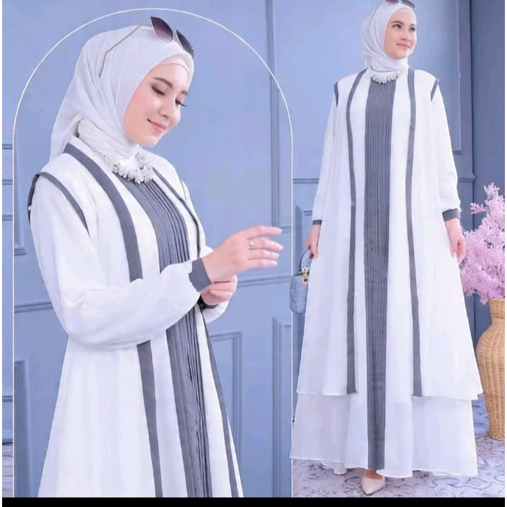 Gamis Omala Wanita Nyaman dengan Bahan Crinkle Airflow Premium busui frendly