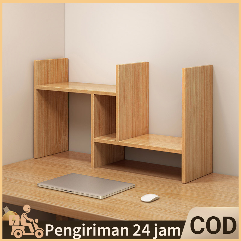 Jual COD Rak Buku Meja Kayu Rak Meja Serbaguna Rak Desktop Modern ...