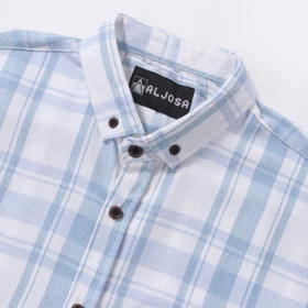 ALJOSA Kemeja Flanel Pria Lengan Panjang Hem Flannel Baju Cowok Motif Kotak Premium