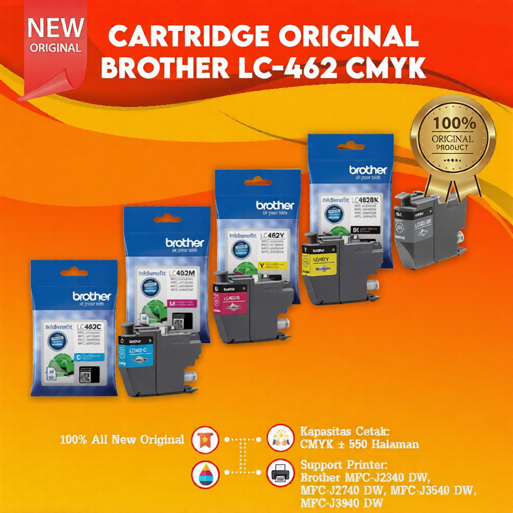 Jual Cartridge Tinta Original Brother LC462 LC 462 LC-462 Ink Printer ...