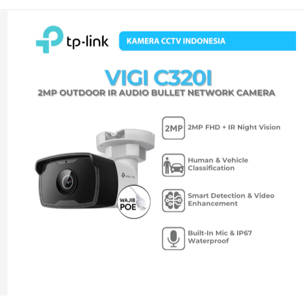 Jual TP-LINK VIGI C320I 2MP OUTDOOR IR AUDIO BULLET NETWORK CAMERA ...