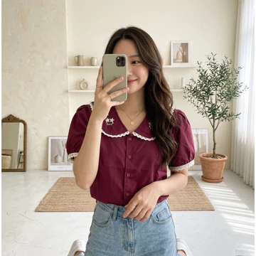 Cotton Bells Resti Top Atasan Kerja Casual Wanita Premium Baju Blouse Lengan Pendek Korea