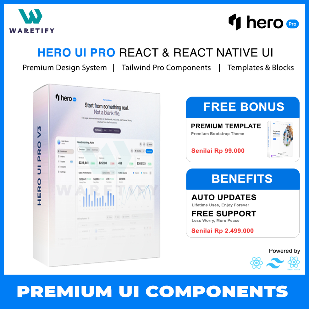Jual Hero UI Pro V3 React & React Native Premium Tailwind UI Components ...