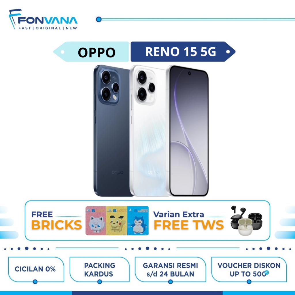 Jual OPPO Reno 15 5G 8/256GB & 12/256GB 6.59inches Snapdragon 7 Gen 4 ...