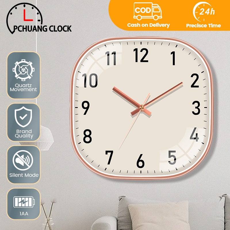 Jam Dinding Minimalis 8 10 12 Inch Mesin Quartz Presisi Anti Suara COD Ready Stock