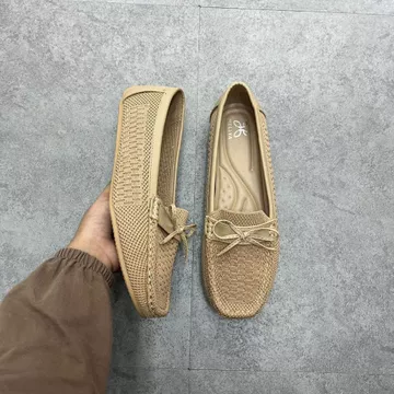 SEPATU Flat Loafer Wanita 1cm Rajut Breathable Slip On Ringan Anti Slip Casual