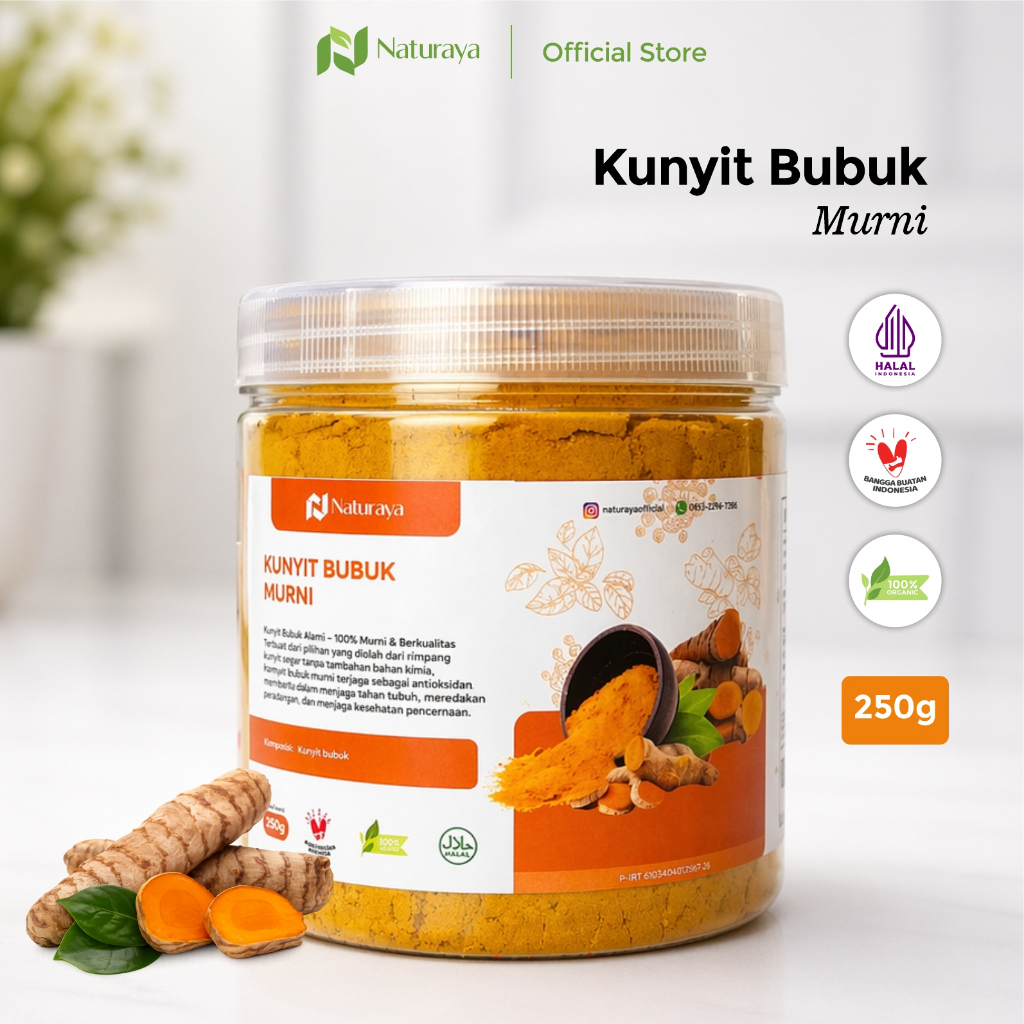 Naturaya Kunyit Bubuk Untuk Asam Lambung Maag Gerd Kunyit Alami 250g