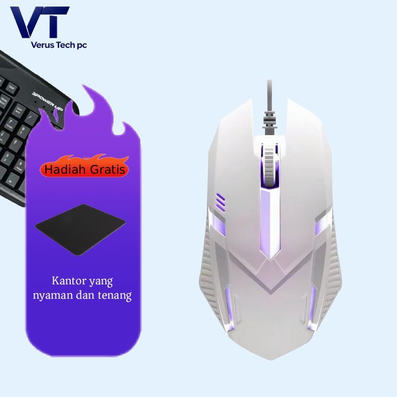 Jual Verus Tech pc Mouse Kabel Gaming LED Cable Mouse Game RGB Mouse ...