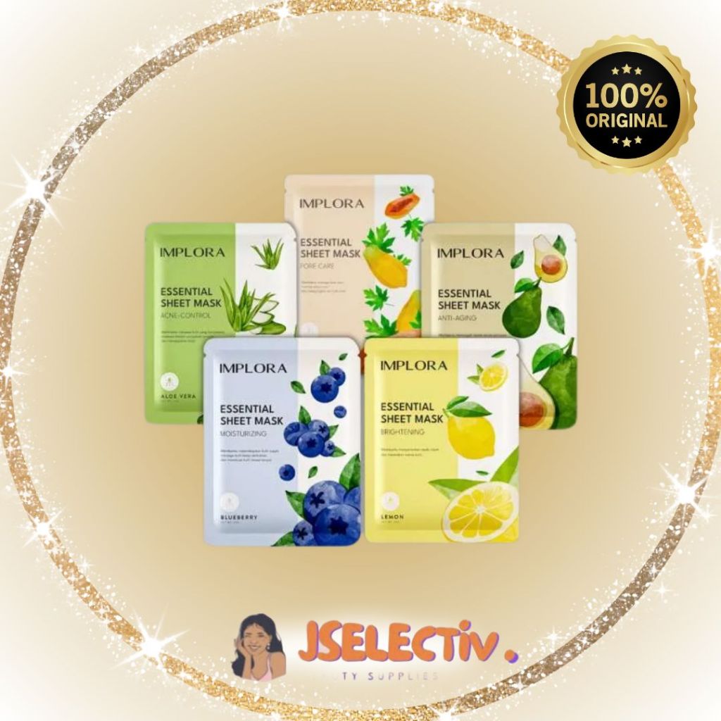 IMPLORA SHEET MASK - VARIAN LENGKAP // JSELECTIV X JHON KOSMETIK // Masker Wajah Tisu IMPLORA - ORI️ BPOM COD