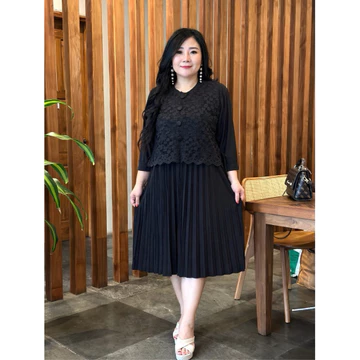 Fina Bigsize (Amelia Dress Brukat) Dress Wanita Jumbo Bigsize